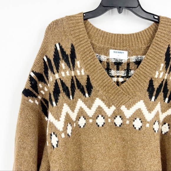 Old Navy V Neck Fair Isle Boho Slouchy
Tunic Sweater Sz XL Tall - Picture 2 of 5